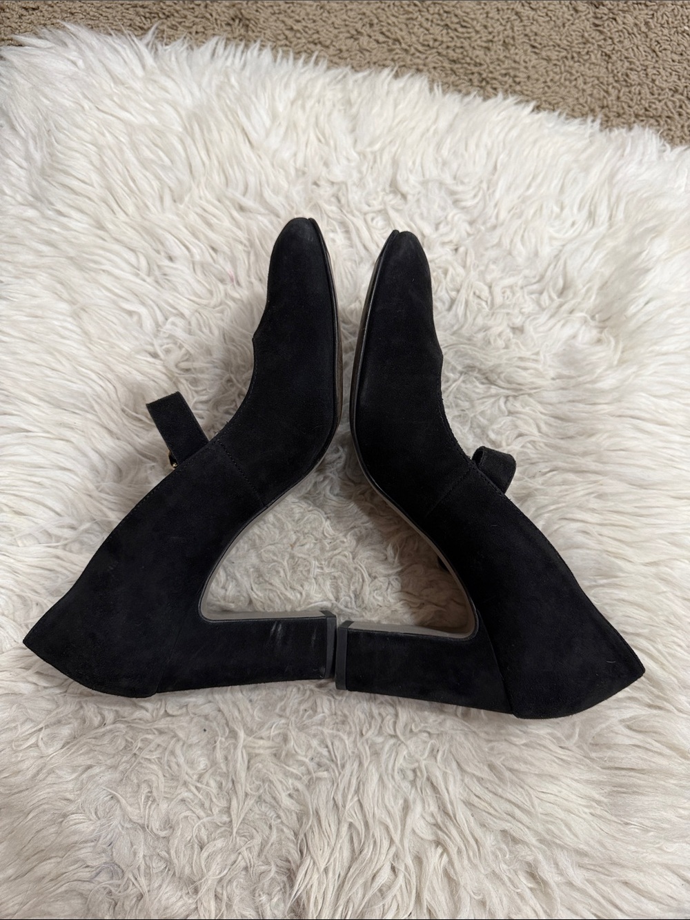 Paul Green Black Suede Nadia Mary Jane Block Heel Pumps Size 8 - Picture 4 of 10